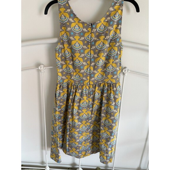 Blue platypus Zip Dress Dress Gray Teal Yellow Small Made In USA - Picture 4 of 7